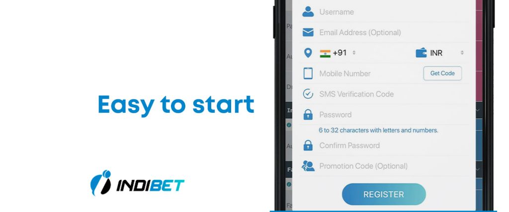 Registration at Indibet official website